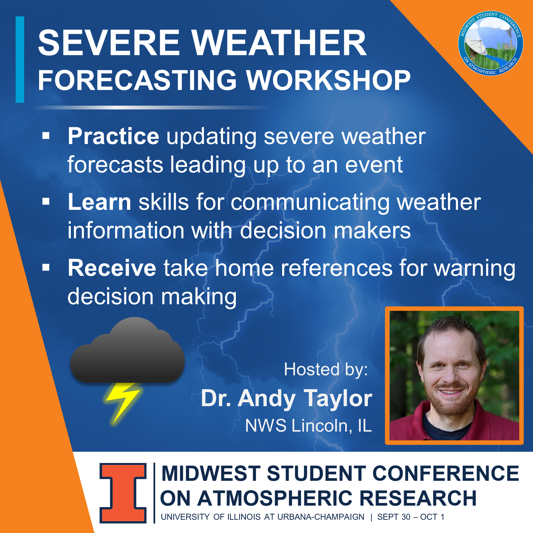 Severe Weather Forecasting Workshop for MSCAR 2023 Flyer
